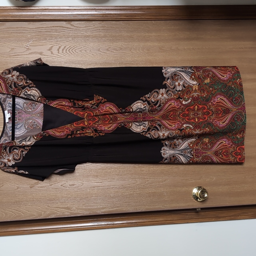 Paisley and Black Dress